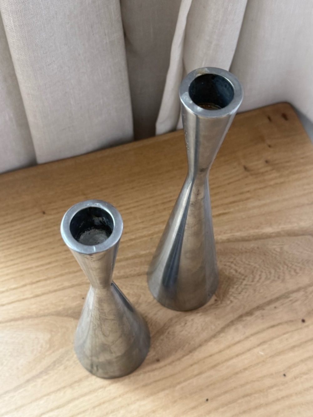 Vintage IKEA Erika Pekkari Candlesticks Set Modern Sculptural Metal - Picture 2 of 6